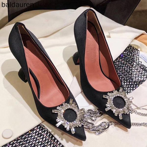 dress shoes brand women pumps rhinestone buckle pointed toe female satin high heels elegant party heeled, Black
dress shoes brand women pumps rhinestone buckle pointed toe female satin high heels elegant party heeled, Black