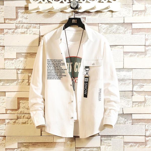 men's casual shirts 2021 wallpaper style autumn large print lapel button solid shirt men, White;black
men's casual shirts 2021 wallpaper style autumn large print lapel button solid shirt men, White;black