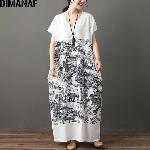 women summer dress big size linen print painted femme lady elegant vestidos loose vintage large clothing long maxi 210531, Black;gray
women summer dress big size linen print painted femme lady elegant vestidos loose vintage large clothing long maxi 210531, Black;gray