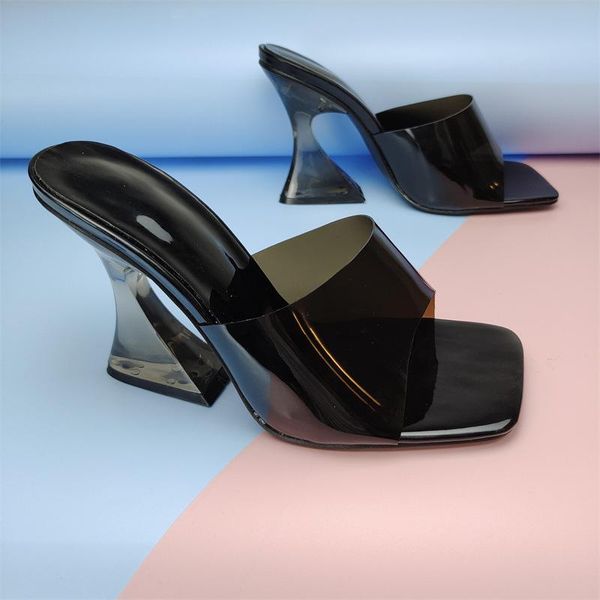 sandals brand strange heels slippers women jelly clear pvc open toe real leather runway party shoes summer slides, Black
sandals brand strange heels slippers women jelly clear pvc open toe real leather runway party shoes summer slides, Black