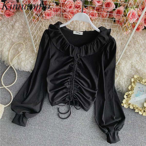 kimutomo elegant fashion t-shirt women v-neck long sleeve drawstring folds spring autumn korea chic outwear casual 210521, White
kimutomo elegant fashion t-shirt women v-neck long sleeve drawstring folds spring autumn korea chic outwear casual 210521, White