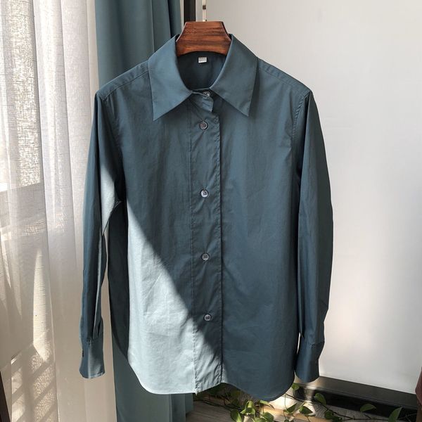 suit 100% cotton silhouette blouse women solid color long sleeve loose turn-down collar shirt 2021 spring, White;black
suit 100% cotton silhouette blouse women solid color long sleeve loose turn-down collar shirt 2021 spring, White;black