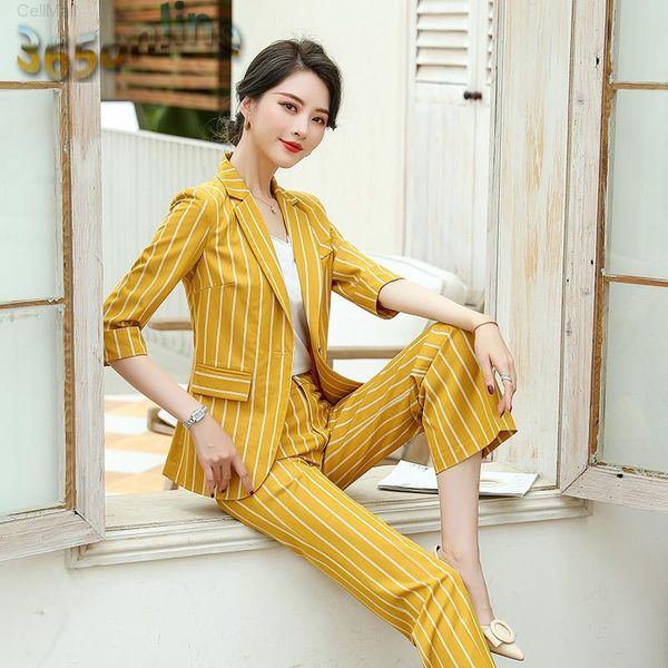 fashion striped ol styles pantsuits with wide legs pants and jackets coat for women professional blazers summer half sleeve women's two, White
fashion striped ol styles pantsuits with wide legs pants and jackets coat for women professional blazers summer half sleeve women's two, White