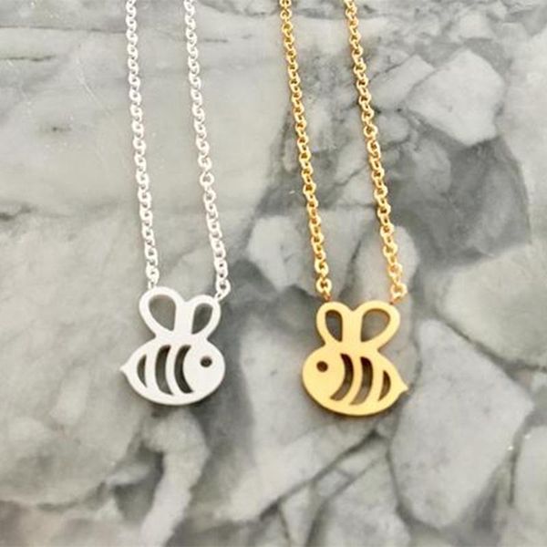 pendant necklaces insect jewelry rose gold little bee necklace women daughter gift stainless steel chain origami collares bijoux 2021, Silver
pendant necklaces insect jewelry rose gold little bee necklace women daughter gift stainless steel chain origami collares bijoux 2021, Silver