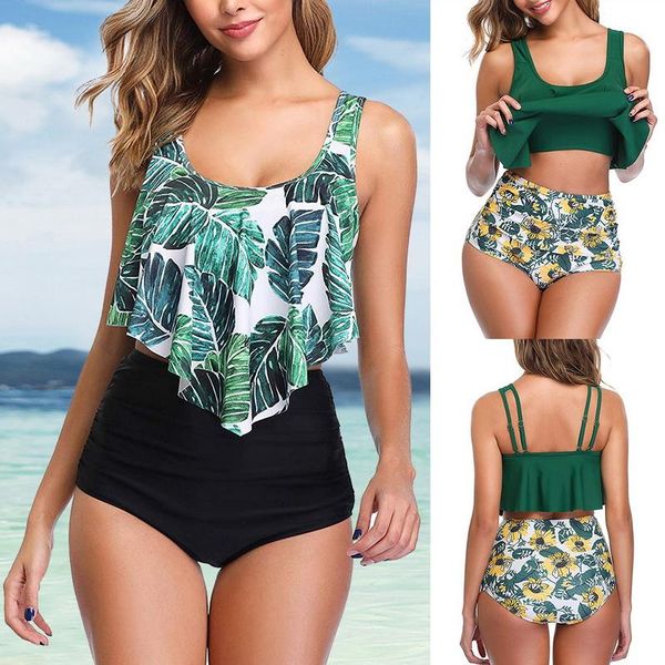 two piece dress s-2xl plus size women swimwear bikini retro ruffle set floral print tankini push up women's mujer bathing suit, White
two piece dress s-2xl plus size women swimwear bikini retro ruffle set floral print tankini push up women's mujer bathing suit, White