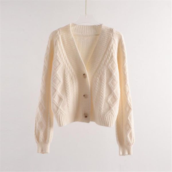 women's knits & tees solid color cardigan sweater women autumn winter loose long-sleeve sweet girl knitted sweaters fashion short h178, White
women's knits & tees solid color cardigan sweater women autumn winter loose long-sleeve sweet girl knitted sweaters fashion short h178, White