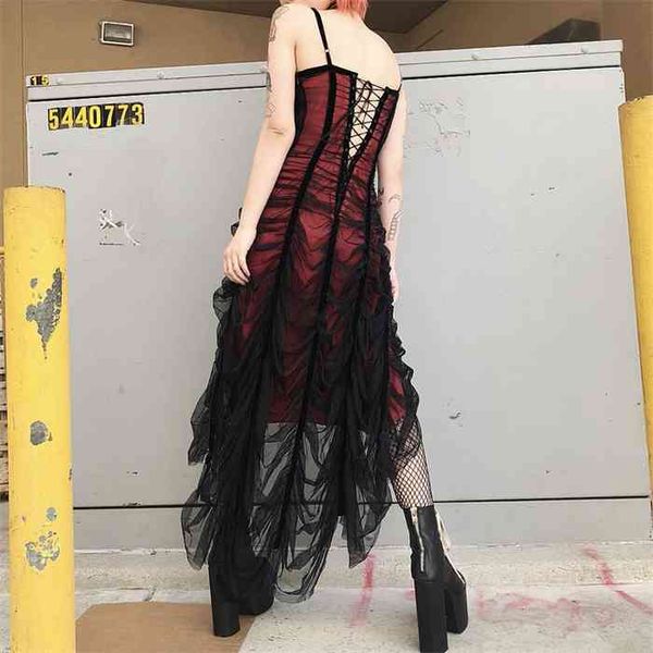 rosetic gothic mesh pleated strap dress women dark girl summer red black irregular patchwork designer long dresses 2021, Black;gray
rosetic gothic mesh pleated strap dress women dark girl summer red black irregular patchwork designer long dresses 2021, Black;gray