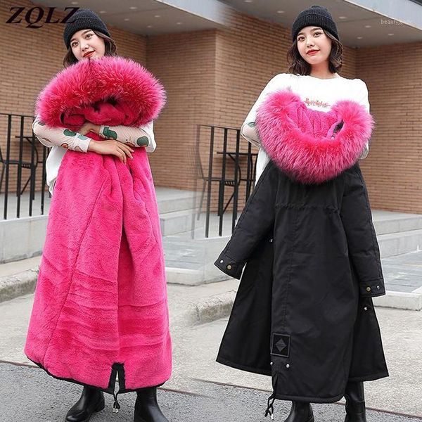 women's down & parkas zqlz winter jacket women -30 degrees snow wear long fur hooded overcoat female lining thick coat, Black
women's down & parkas zqlz winter jacket women -30 degrees snow wear long fur hooded overcoat female lining thick coat, Black