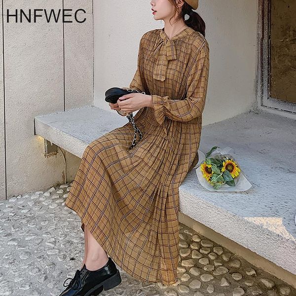 casual dresses chic bow neck plaid dress women 2021 spring flare sleeve lace-up pleated mid-calf female chiffon vestidos femme v570, Black;gray
casual dresses chic bow neck plaid dress women 2021 spring flare sleeve lace-up pleated mid-calf female chiffon vestidos femme v570, Black;gray