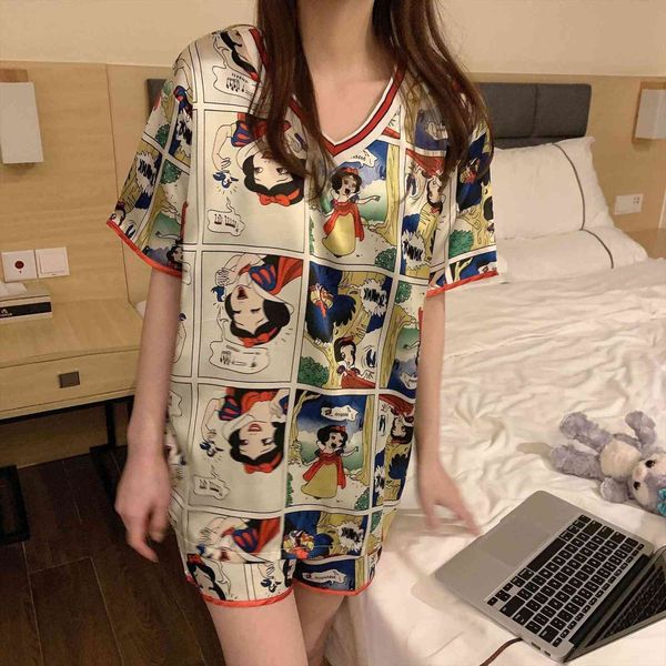pajamas summer ice silk womens sleepwears short sleeved shorts two piece suit imitation v neck large size thin, Black;red
pajamas summer ice silk womens sleepwears short sleeved shorts two piece suit imitation v neck large size thin, Black;red