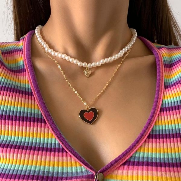 pendant necklaces ingemark vintage imitation pearl necklace neck colar red heart choker for women charm boho jewelry 2021 trendy, Silver
pendant necklaces ingemark vintage imitation pearl necklace neck colar red heart choker for women charm boho jewelry 2021 trendy, Silver