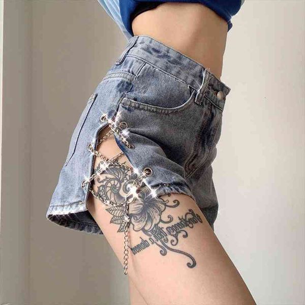 seasons side split metal women shorts chain denim hollow out high waist short pants summer blue jeans streetwear assh81111, White;black
seasons side split metal women shorts chain denim hollow out high waist short pants summer blue jeans streetwear assh81111, White;black