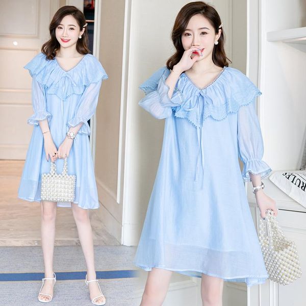 maternity bottoms make summer wear loose embroidery lace pregnant women dress, White
maternity bottoms make summer wear loose embroidery lace pregnant women dress, White