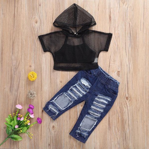 clothing sets baby & children's 2-6y kids girls clothes 3pcs mesh short sleeve t shirts+solid vest+blue hole denim pants, White
clothing sets baby & children's 2-6y kids girls clothes 3pcs mesh short sleeve t shirts+solid vest+blue hole denim pants, White