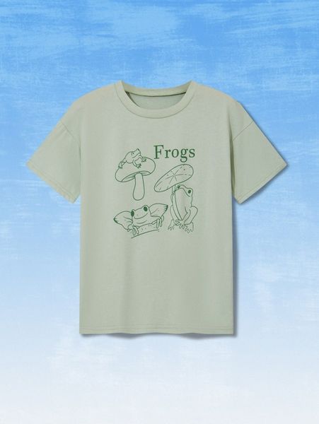 romwe x punpun letter frog graphic tee 37mi#, White
romwe x punpun letter frog graphic tee 37mi#, White