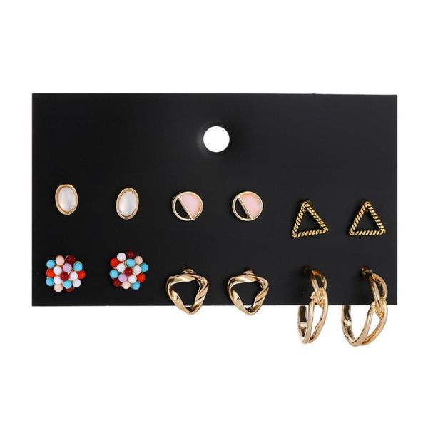 stud korean style triangle color resin big circle combination earrings set for women, Golden;silver
stud korean style triangle color resin big circle combination earrings set for women, Golden;silver
