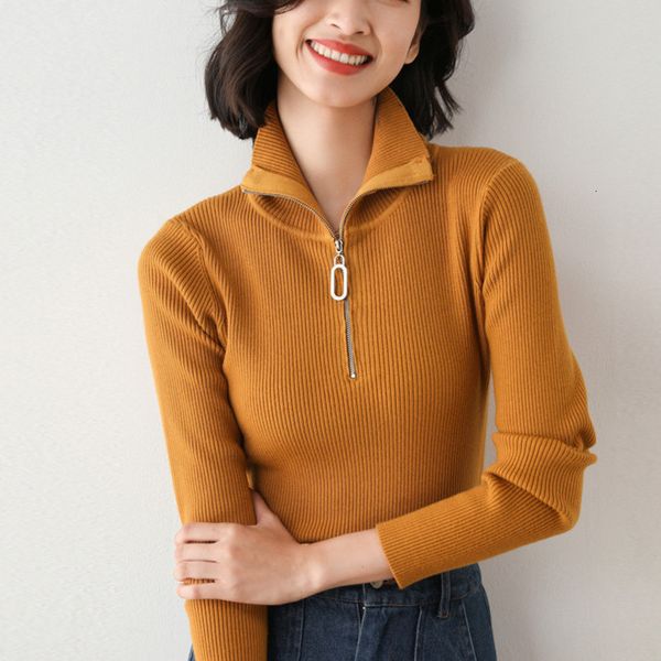 women's knits & tees chic zipper turtleneck knitted woman sweaters long sleeve slim fashion warm knitwear autumn solid color basic, White
women's knits & tees chic zipper turtleneck knitted woman sweaters long sleeve slim fashion warm knitwear autumn solid color basic, White