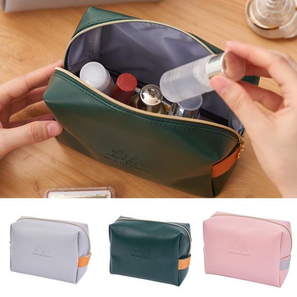 storage bags pu leather cosmetic bag 16.5*7*12cm waterproof pouch green/gray/pink travel handbag with zipper js23
storage bags pu leather cosmetic bag 16.5*7*12cm waterproof pouch green/gray/pink travel handbag with zipper js23