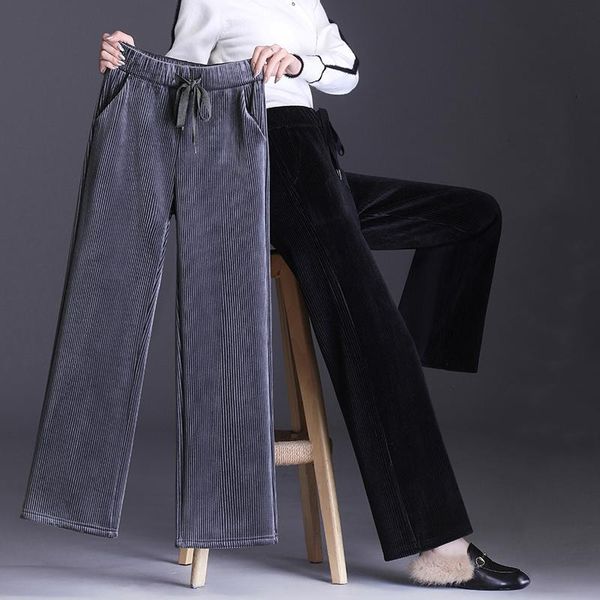 women's pants & capris thick velvet winter warm corduroy wide leg plus size elastic waist trousers classical office lady, Black;white
women's pants & capris thick velvet winter warm corduroy wide leg plus size elastic waist trousers classical office lady, Black;white