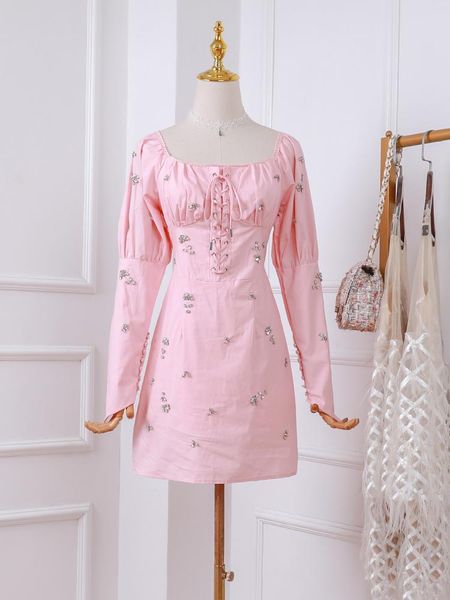autumn pearl diamond retro square neck bubble sleeve pink heavy industry long dress woman 1101 casual dresses, Black;gray
autumn pearl diamond retro square neck bubble sleeve pink heavy industry long dress woman 1101 casual dresses, Black;gray