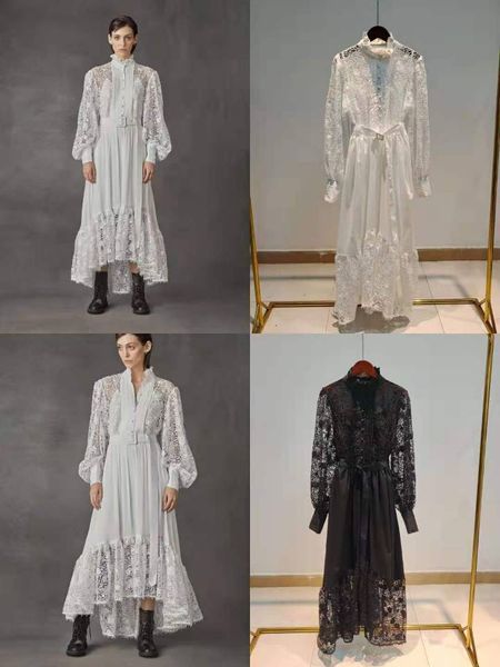 casual dresses fashion women lace stand collar long sleeve hollow out patchwork midi dress 2zt7, Black;gray
casual dresses fashion women lace stand collar long sleeve hollow out patchwork midi dress 2zt7, Black;gray
