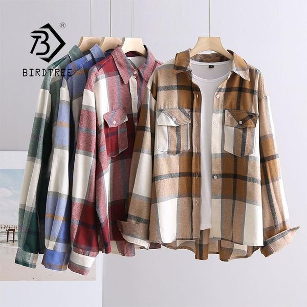 women's jackets fall women full sleeve cotton linen plaid shirt jacket turn-down collar autumn oversize spring casual outwear c17702f, Black;brown
women's jackets fall women full sleeve cotton linen plaid shirt jacket turn-down collar autumn oversize spring casual outwear c17702f, Black;brown
