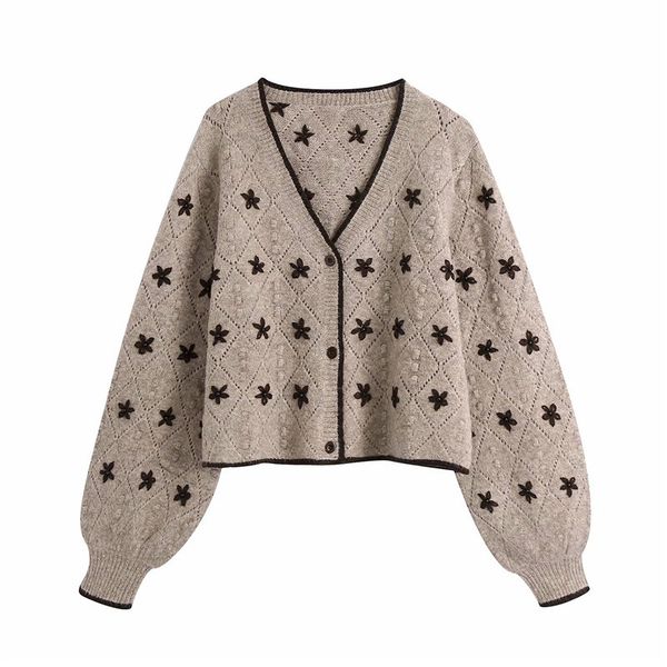 women's knits & tees autumn sprint fashion flower embroidery za knitted cardigans female casual v-neck long sleeve loose swea, White
women's knits & tees autumn sprint fashion flower embroidery za knitted cardigans female casual v-neck long sleeve loose swea, White
