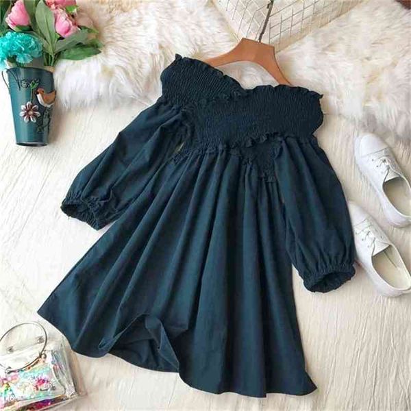 autumn women solid color slash neck casual dress lady high waist slim korean half puff sleeve elegant vestidos c204 210527, Black;gray
autumn women solid color slash neck casual dress lady high waist slim korean half puff sleeve elegant vestidos c204 210527, Black;gray