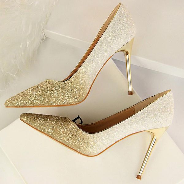 dress shoes 2021 women 9cm high heels glitter bright pumps female stiletto wedding bridal gold silver scarpins valentine stripper, Black
dress shoes 2021 women 9cm high heels glitter bright pumps female stiletto wedding bridal gold silver scarpins valentine stripper, Black