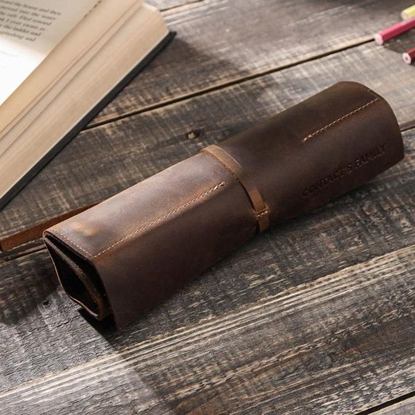 retro pencil case handmade genuine leather roll up pen curtain bag pouch wrap 20cb bags
retro pencil case handmade genuine leather roll up pen curtain bag pouch wrap 20cb bags