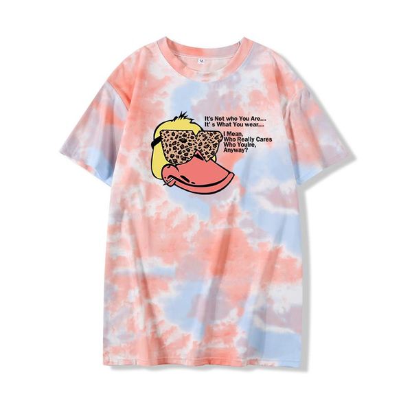 women's t-shirt cartoon cute anime duck printing letter pattern summer tie dye female japanese korean harajuku style fashion women, White
women's t-shirt cartoon cute anime duck printing letter pattern summer tie dye female japanese korean harajuku style fashion women, White