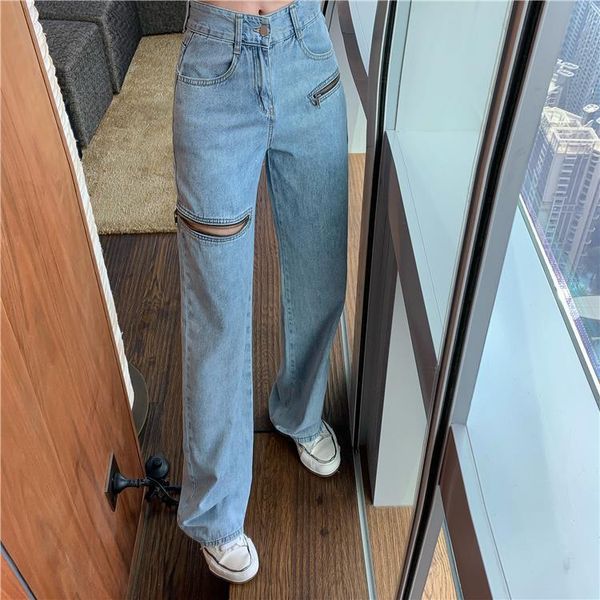 women's jeans 2021 spring and autumn hole zipper floor pants high waist retro large size fat mm loose wide leg, Blue
women's jeans 2021 spring and autumn hole zipper floor pants high waist retro large size fat mm loose wide leg, Blue