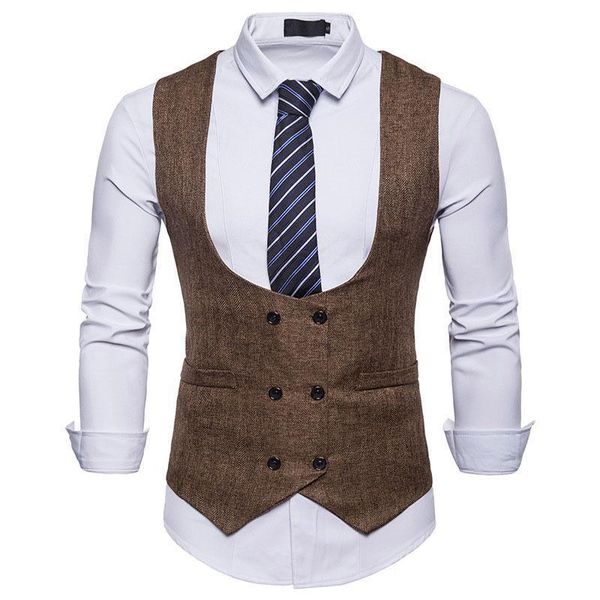 men's vests tweed double breasted u-neck vest slim fit suit sleeveless casual or tuxedo, Black;white
men's vests tweed double breasted u-neck vest slim fit suit sleeveless casual or tuxedo, Black;white