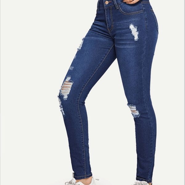 fashion jeans for women with holes and leggings panty, Blue