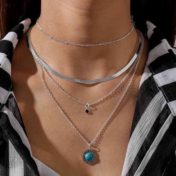 new bohemian simple multi-layer water drop pendant necklace female clavicle blade chain, Black
new bohemian simple multi-layer water drop pendant necklace female clavicle blade chain, Black