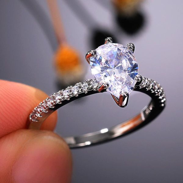wedding rings classic female crystal water drop ring charm silver color engagement luxury white zircon thin for women, Slivery;golden
wedding rings classic female crystal water drop ring charm silver color engagement luxury white zircon thin for women, Slivery;golden