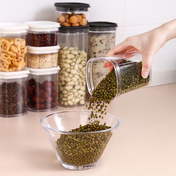 220a/520ml kitchen grain storage boxes sealed plastic transparent beans organizer jars container bottles &
220a/520ml kitchen grain storage boxes sealed plastic transparent beans organizer jars container bottles &