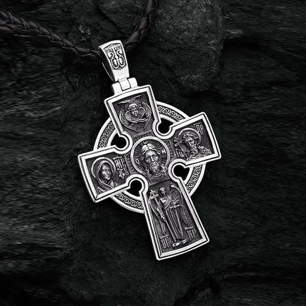 pure tin religious orthodox cross pendant necklace men's jesus christ accessories, Silver
pure tin religious orthodox cross pendant necklace men's jesus christ accessories, Silver