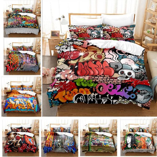 bedding sets european and american street fashion graffiti wall painting set art duvet cover pillowcase home decor bed
bedding sets european and american street fashion graffiti wall painting set art duvet cover pillowcase home decor bed
