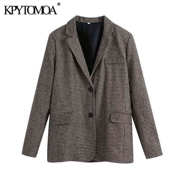 women fashion office wear houndstooth blazer coat vintage long sleeve flaps pockets female outerwear chic 210420, White;black
women fashion office wear houndstooth blazer coat vintage long sleeve flaps pockets female outerwear chic 210420, White;black