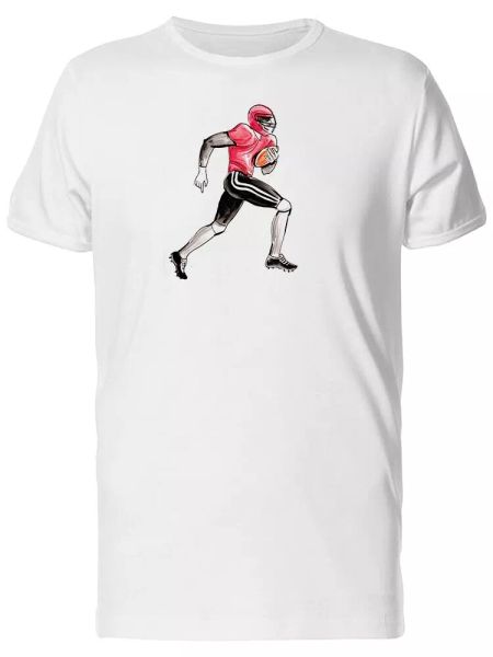 American Football Player, Cool Men's Tee -Image by Shutterstock, White;black