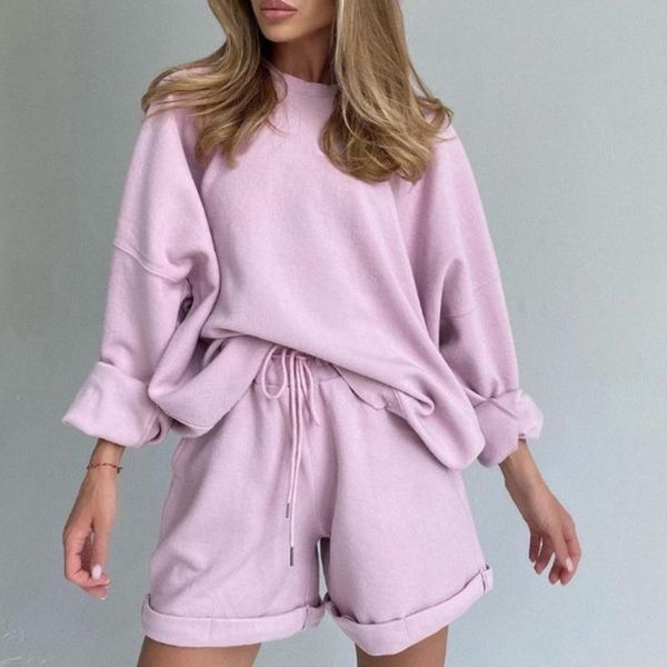 women's tracksuits casual 2 pieces set solid color long sleeve pullover drawstring shorts ladies two-piece fashion leisure suit streetw, Gray
women's tracksuits casual 2 pieces set solid color long sleeve pullover drawstring shorts ladies two-piece fashion leisure suit streetw, Gray