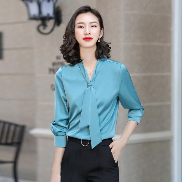 women's blouses & shirts long sleeve chiffon spring summer formal ol styles women business work wear blouse female clothes plus size, White
women's blouses & shirts long sleeve chiffon spring summer formal ol styles women business work wear blouse female clothes plus size, White