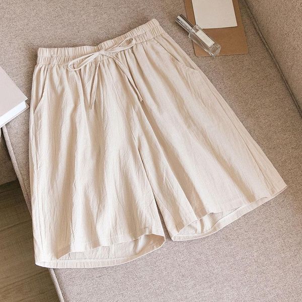 women's shorts fashion summer solid color cotton linen women drawstring wide leg loose female running sports casual short pants, White;black
women's shorts fashion summer solid color cotton linen women drawstring wide leg loose female running sports casual short pants, White;black