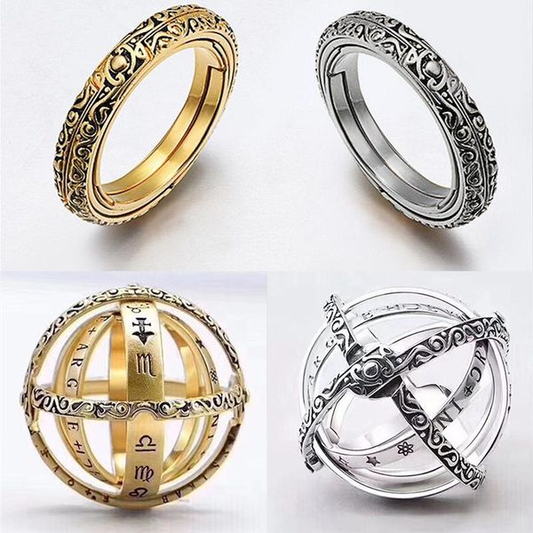 cluster rings silver gold vintage astronomical ring sphere complex rotating universe ball for couple lover jewelry, Golden;silver
cluster rings silver gold vintage astronomical ring sphere complex rotating universe ball for couple lover jewelry, Golden;silver