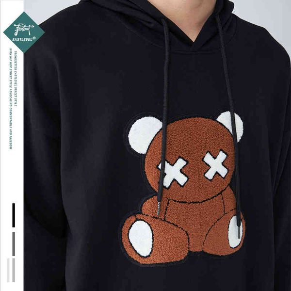 street ins autumn hooded men's sweater towel embroidered bear couple loose off shoulder versatile pullover, Black
street ins autumn hooded men's sweater towel embroidered bear couple loose off shoulder versatile pullover, Black