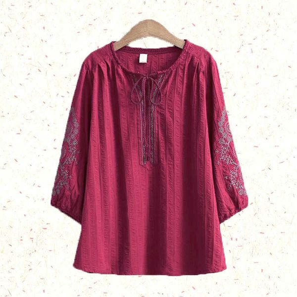 arrival spring blusas plus size women 3/4 sleeve loose ladies blouses cotton embroidery o-neck large d444 210608, White
arrival spring blusas plus size women 3/4 sleeve loose ladies blouses cotton embroidery o-neck large d444 210608, White