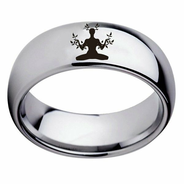 yoga women meditation symbol black/silver stainless steel gift band ring sz 6-13
yoga women meditation symbol black/silver stainless steel gift band ring sz 6-13