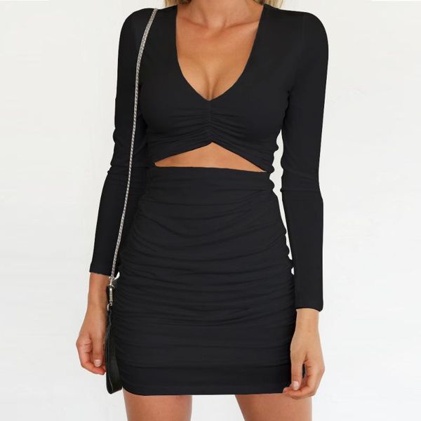 casual dresses dress long sleeve v-neck bodycon ruched hollow out black for women autumn vestido de mujer vestidos mulher sukienka, Black;gray
casual dresses dress long sleeve v-neck bodycon ruched hollow out black for women autumn vestido de mujer vestidos mulher sukienka, Black;gray