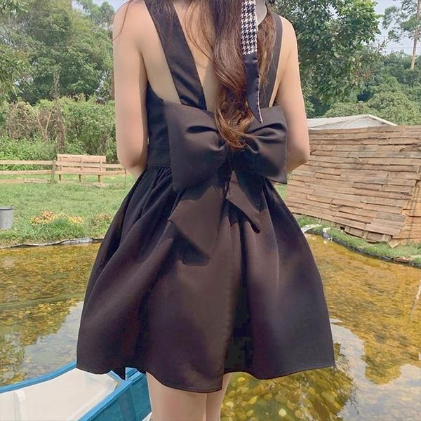 summer tank party womens dresses backless bowknot black hepburn mini sleeveless korean vintage sweet sundress, Black;gray
summer tank party womens dresses backless bowknot black hepburn mini sleeveless korean vintage sweet sundress, Black;gray